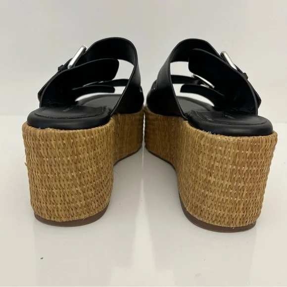 MARC FISHER Palery Platform Raffia Slide Sandal in Black NEW - Picture 10 of 13